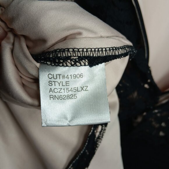 Tadashi Shoji Lace Nude Illusion Flared Evening Gown Dress Bateau Cap Sleeves 6 - Picture 10 of 11